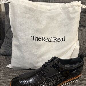 Black Crocodile Patterned Dress Shoes